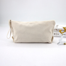 Natural Organic Linen Jute Makeup Travel Brushes Bag Wrist Handle Jelly Plain Cosmetic Bag